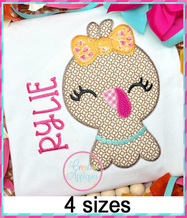 Zigzag Stitch Girl Turkey Applique Design