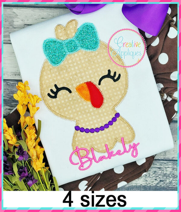 Zigzag Stitch Girl Turkey Applique Design - Image 3