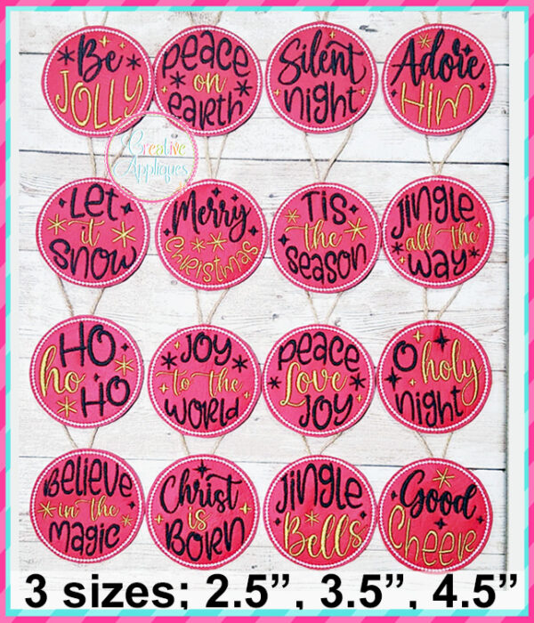 Word Circle Embroidery Ornament 16 Design Set