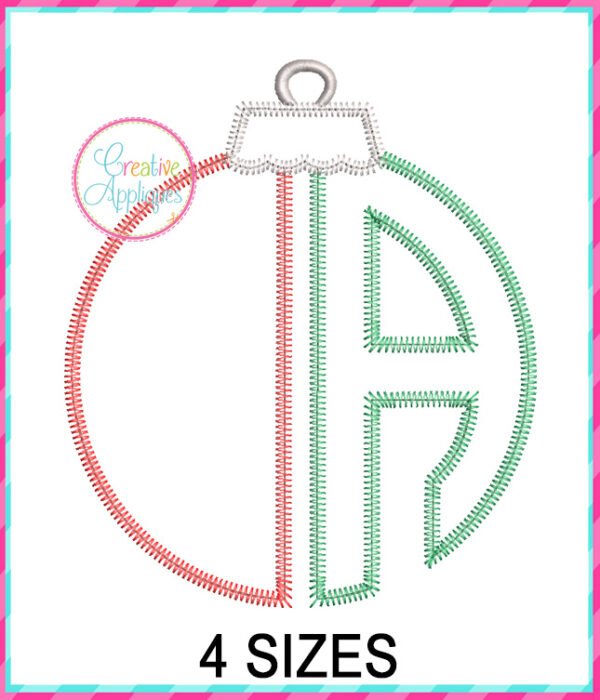 Zigzag Stitch Ornament Alphabet Applique Embroidery Design - Image 2