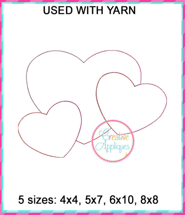 Yarn Hearts Applique - Image 2