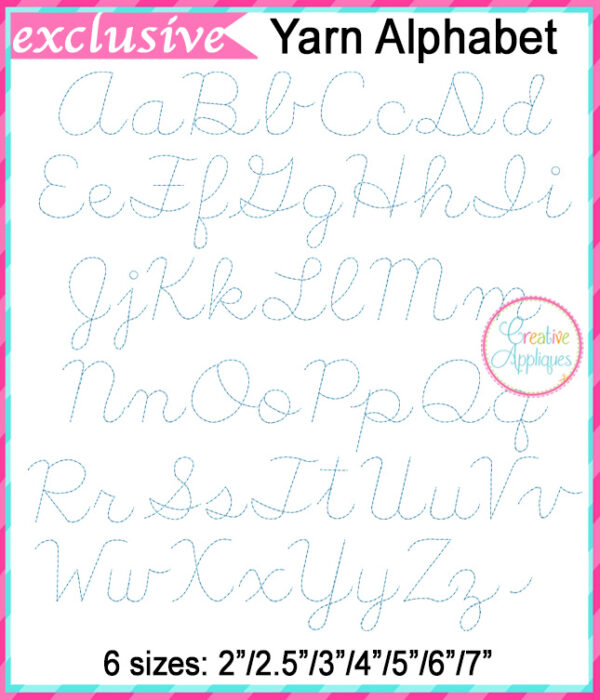 Yarn Script Alphabet Applique - Image 2