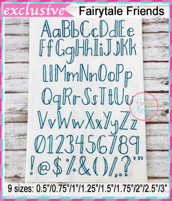 Fairytale Friends Floss Embroidery Font