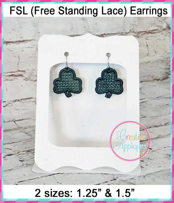 Clover FSL Earrings Embroidery Design