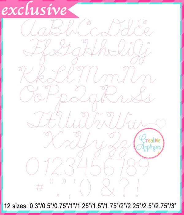 Cursive Floss Embroidery Font