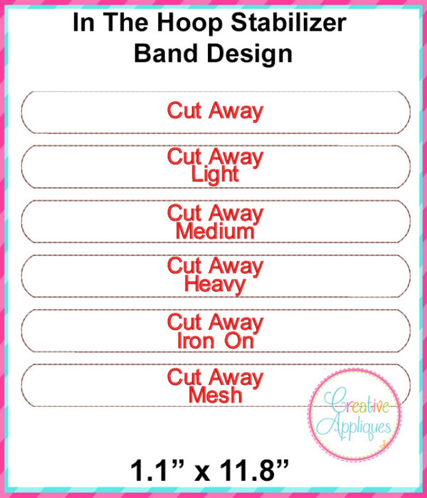 Stabilizer Wrap Bands In The Hoop Design 12 inch - Image 3