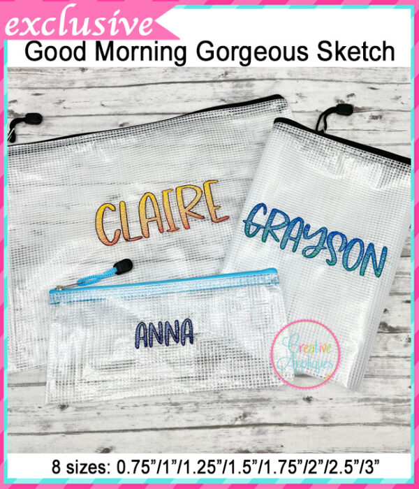 Good Morning Gorgeous Sketch Stitch Embroidery Font - Image 2