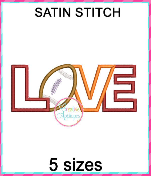 Love Football Embroidery Design Set - Image 2