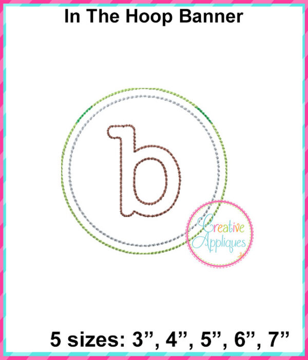 Circle Banner Letters In the Hoop Embroidery Design - Image 4