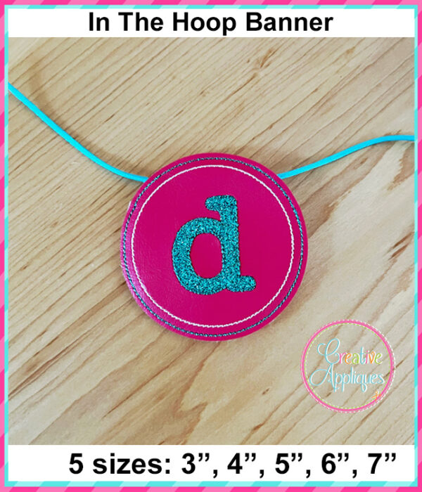 Circle Banner Letters In the Hoop Embroidery Design