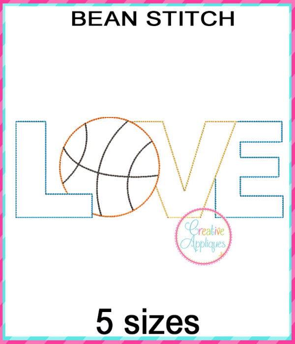 Love Basketball Embroidery Design Set - Image 4