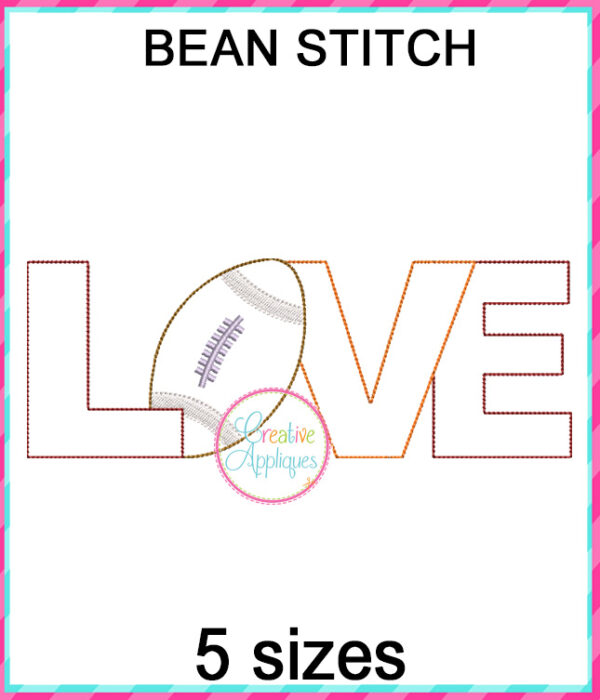 Love Football Embroidery Design Set - Image 4