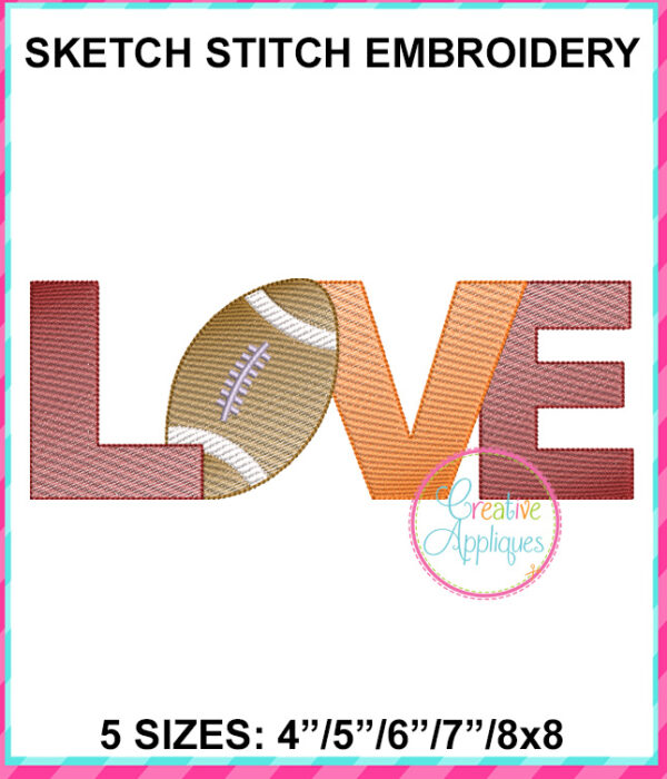 Love Football Embroidery Design Set - Image 6