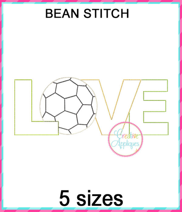 Love Soccer Embroidery Design Set - Image 4