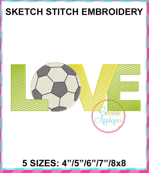 Love Soccer Embroidery Design Set - Image 5