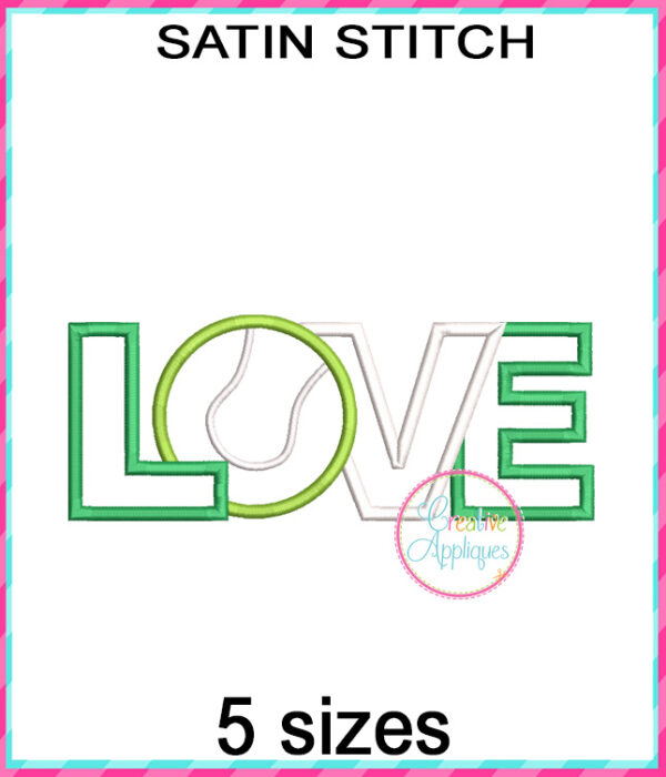 Love Tennis Embroidery Design Set - Image 2