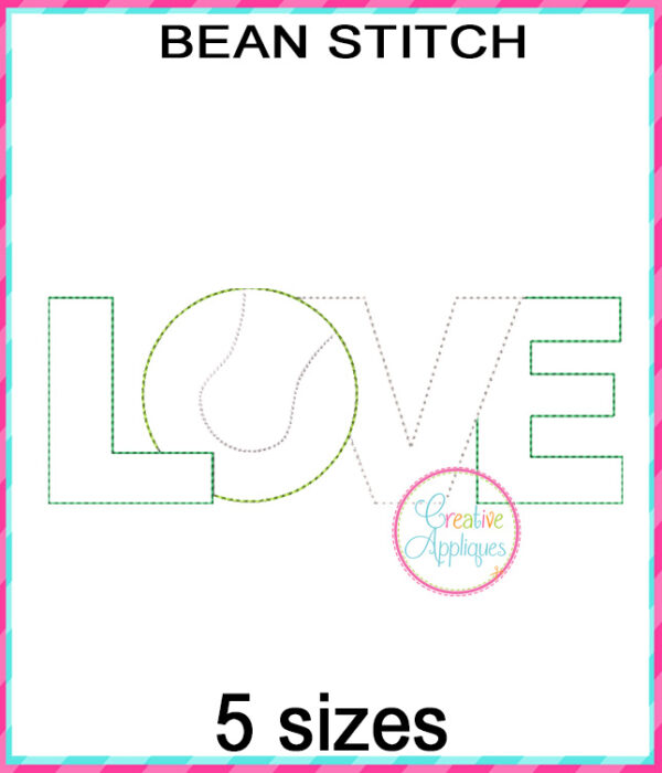 Love Tennis Embroidery Design Set - Image 4