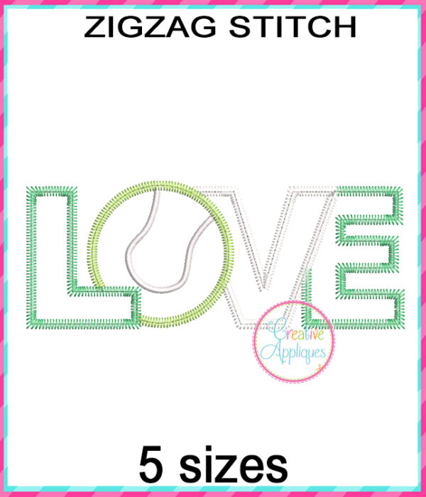 Love Tennis Embroidery Design Set - Image 3