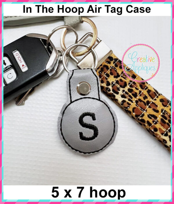 Air Tag Key Fob In the Hoop Embroidery Design Print