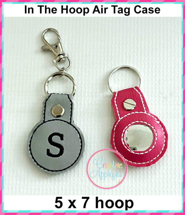 Air Tag Key Fob In the Hoop Embroidery Design Print - Image 2