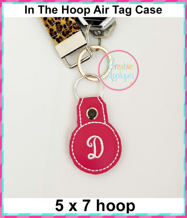 Air Tag Key Fob In the Hoop Embroidery Design Script