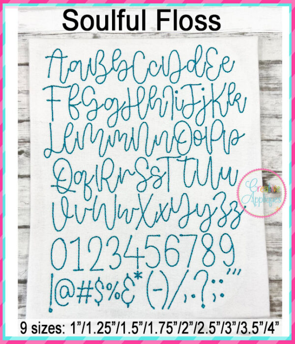 Soulful Floss Embroidery Font