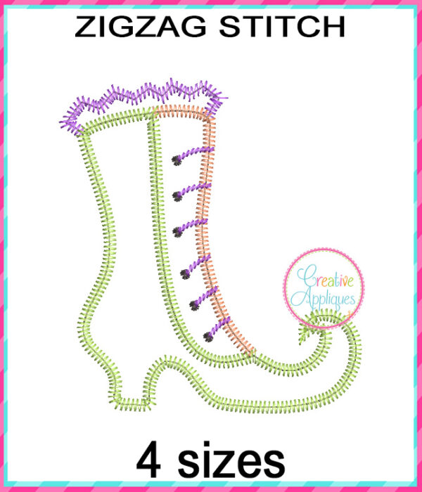 Witch Shoe Applique Design Zigzag Stitch - Image 2