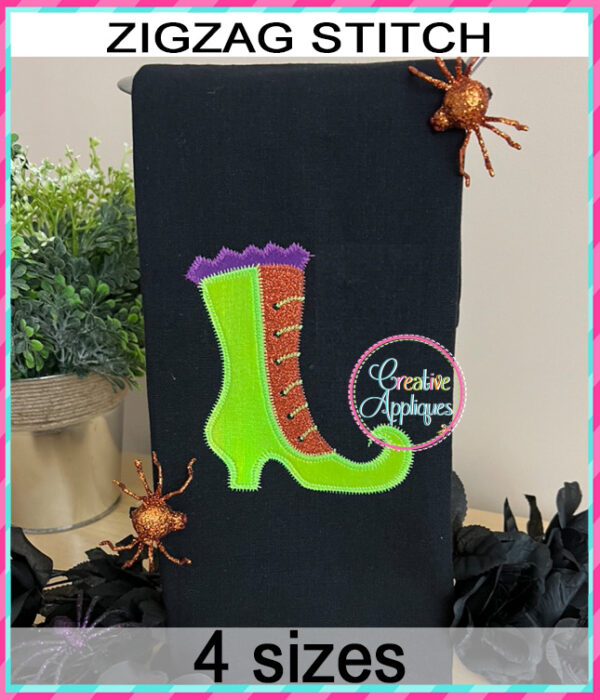 Witch Shoe Applique Design Zigzag Stitch