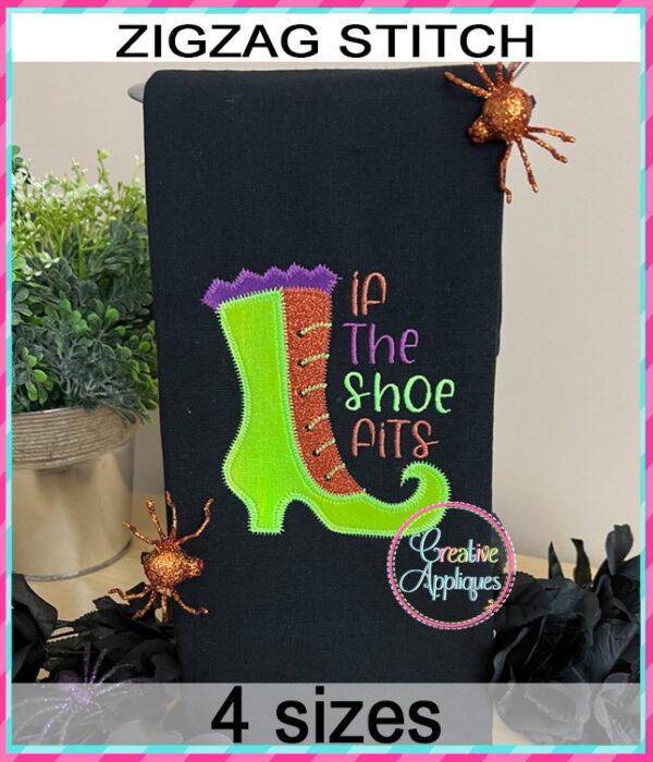 Witch Shoe Applique Design Zigzag Stitch - Image 3