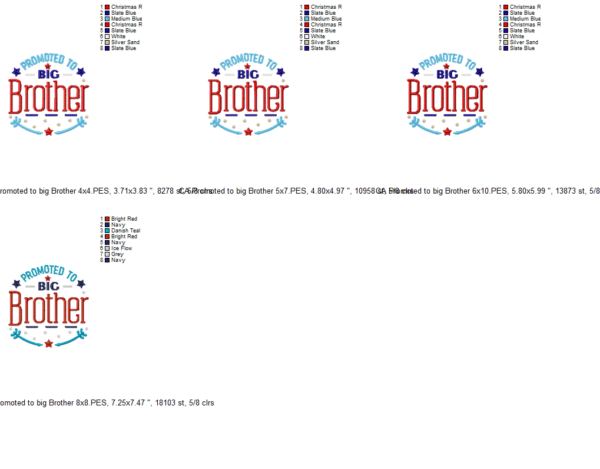 Promoted to Big Brother Embroidery Design - Image 2