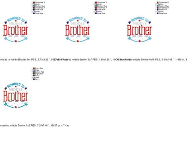 Promoted to Middle Brother Embroidery Design - Image 2