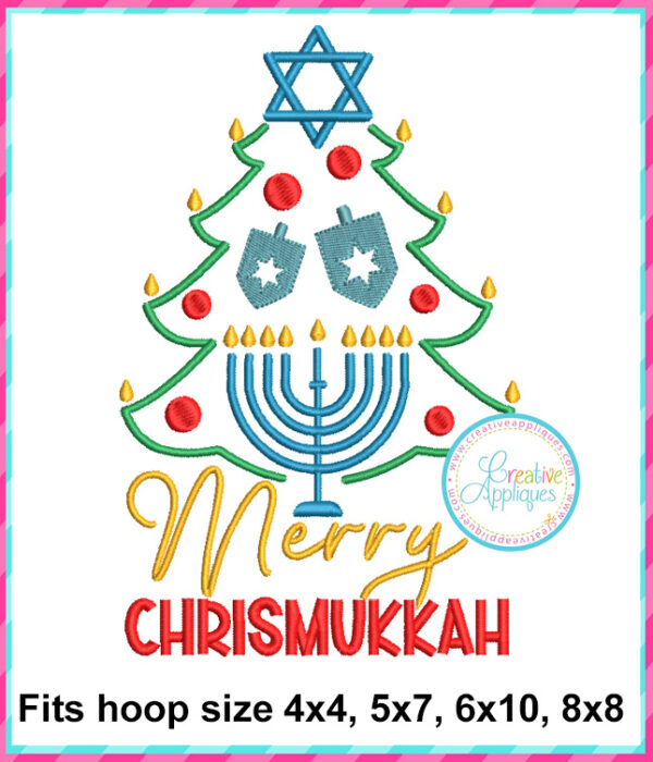 Merry Christmukkah Embroidery Design