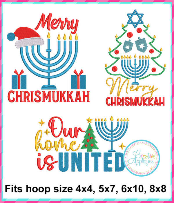 Christmukkah Embroidery Design Set