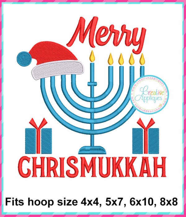 Merry Christmukkah Embroidery Design