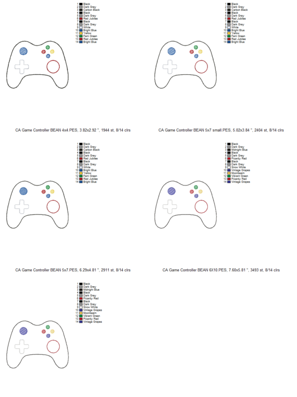 Game Controller Bean Stitch applique design - Image 2