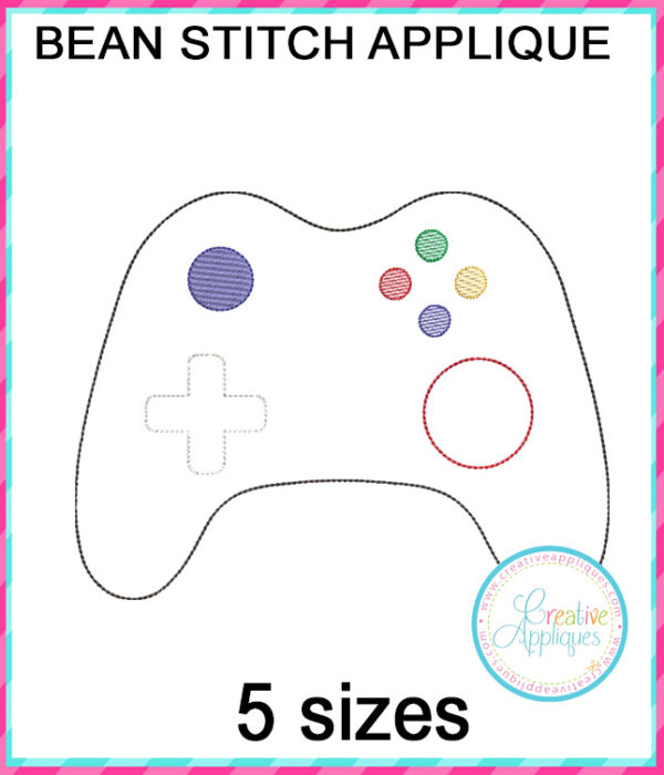 Game Controller Bean Stitch applique design - Image 3