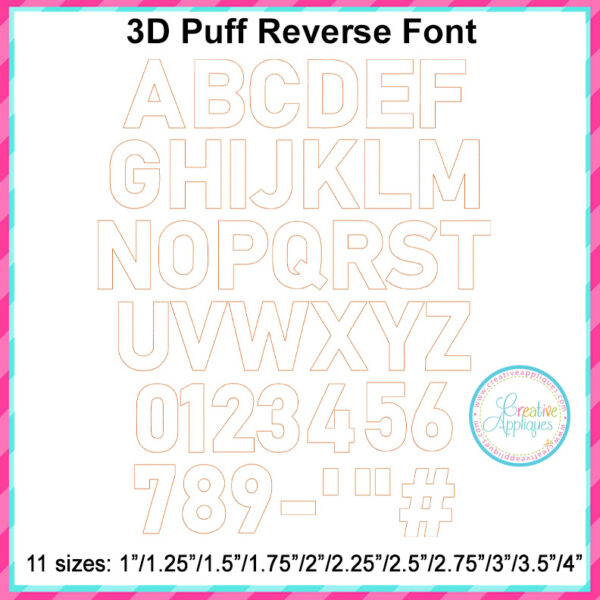 3D Puff Embossed Reverse Embroidery Font - Image 8