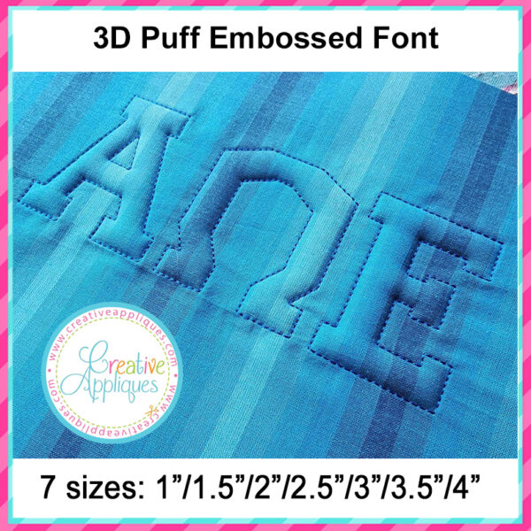 3D Puff Embossed Greek Embroidery Alphabet - Image 3