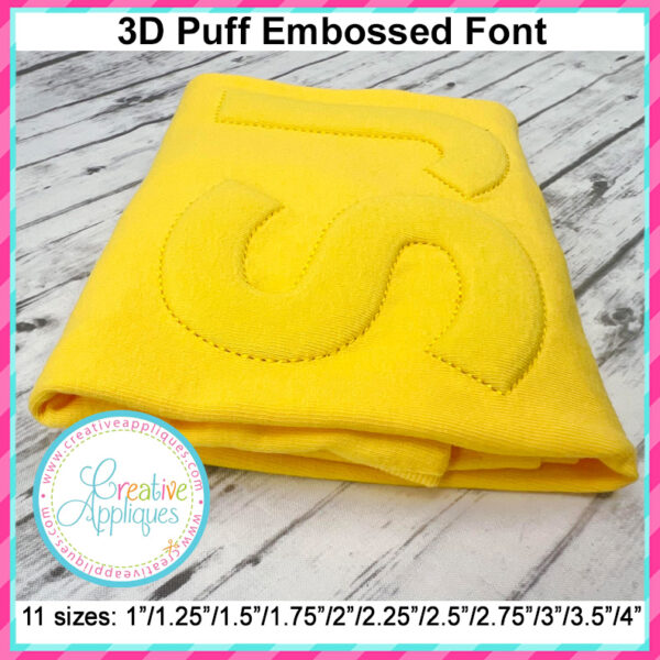 3D Puff Embossed Reverse Embroidery Font - Image 5