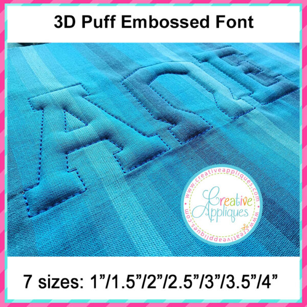 3D Puff Embossed Greek Embroidery Alphabet - Image 4