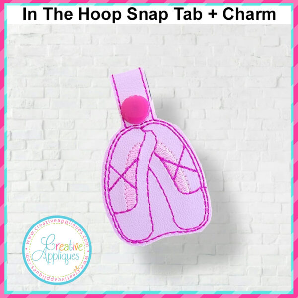 Ballet Shoe Snap Tab + Charm In the hoop design - Image 2