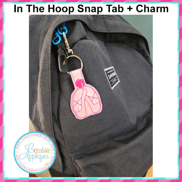 Ballet Shoe Snap Tab + Charm In the hoop design - Image 3