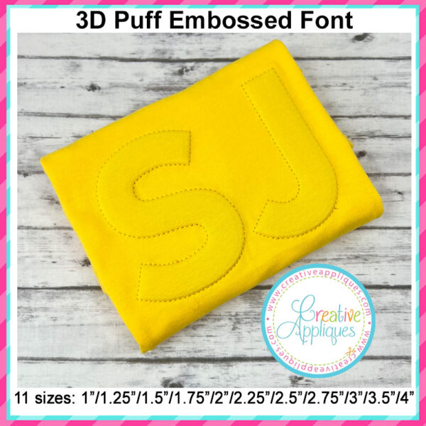 3D Puff Embossed Reverse Embroidery Font - Image 10