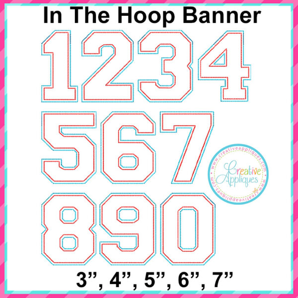 Collegiate Numbers Decor Stakes In the hoop design - Image 2