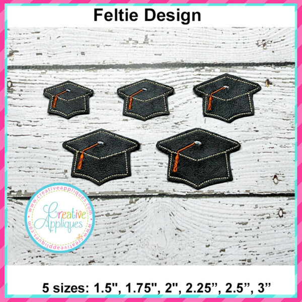 Graduation Cap Feltie In the hoop design