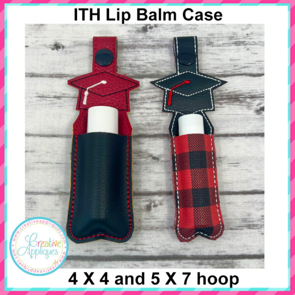 Graduation Cap Lip Balm Case In the hoop design