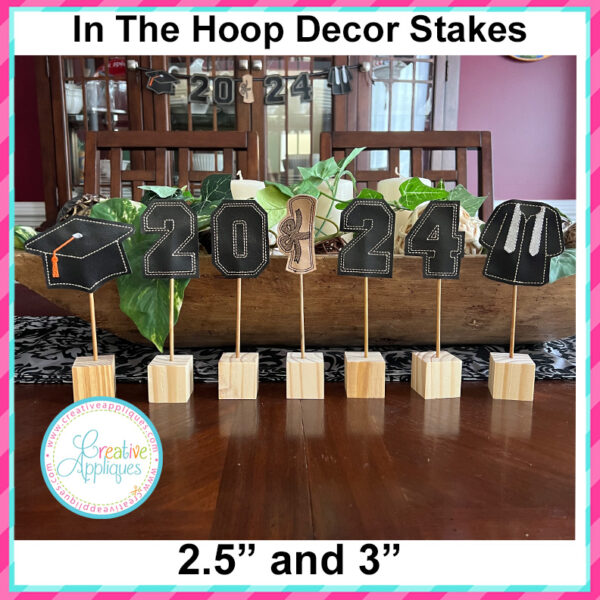 Collegiate Numbers Decor Stakes In the hoop design - Image 3