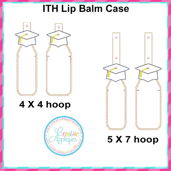 Graduation Cap Lip Balm Case In the hoop design - Image 2