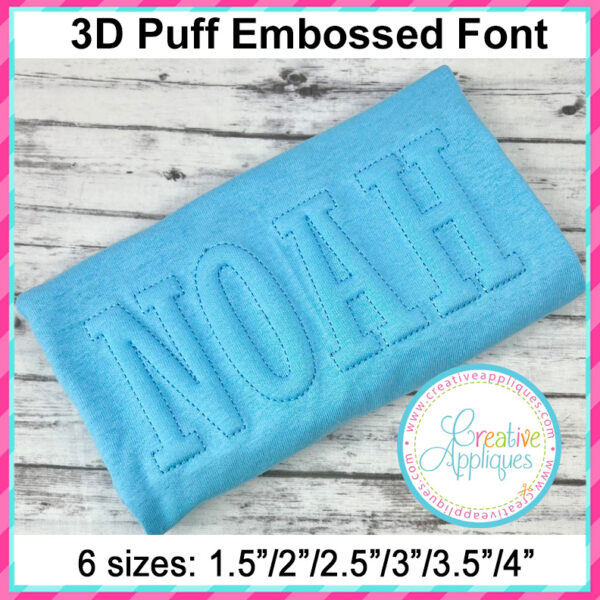 3D Puff Embossed Manhattan Embroidery Alphabet - Image 5