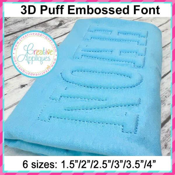 3D Puff Embossed Manhattan Embroidery Alphabet - Image 4